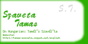 szaveta tamas business card